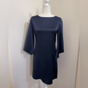 Diane von Furstenberg Korrey Satin Shift Dress Deep Night Size 0. VIDEO